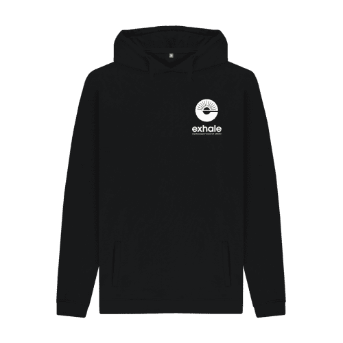 Black Exhale Surf Style Hoodie - Full logo