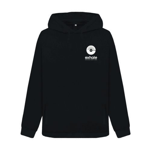 Black Exhale Ladies Surf Style Hoodie - Full Logo