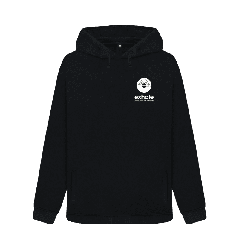 Black Exhale Ladies Surf Style Hoodie - Full Logo