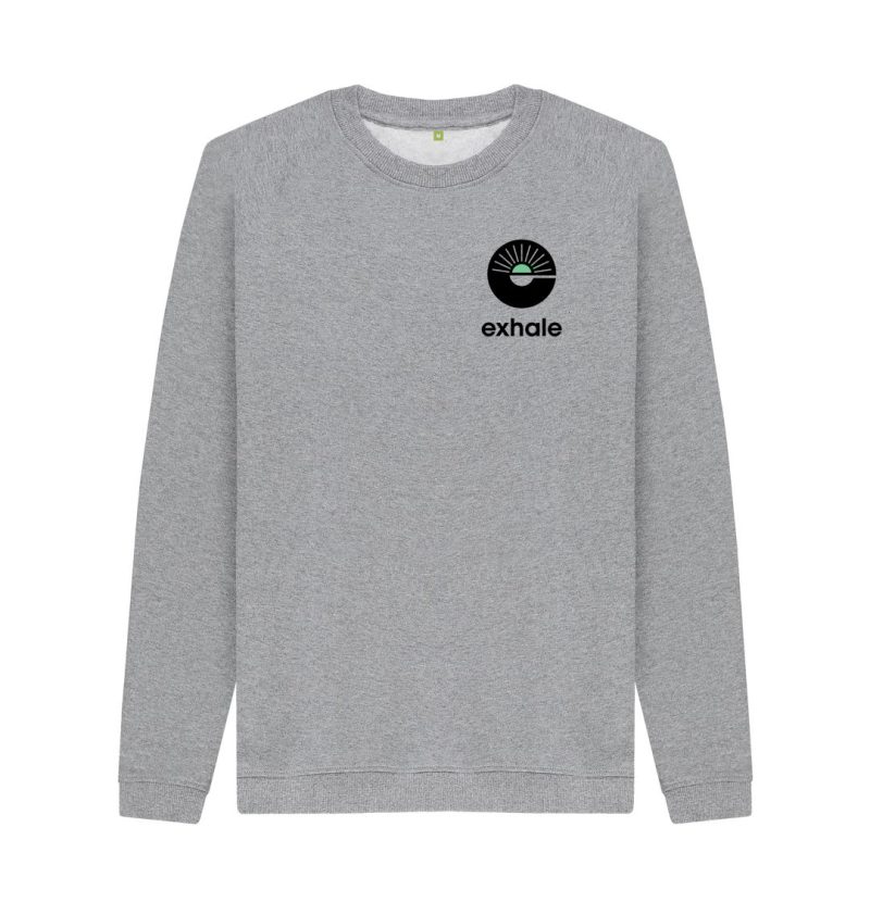 Light Heather Grey sweater with small full logo